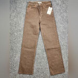 RE/DONE NWT 70s Ultra High Rise Stove Pipe Washed Chocolate Sz 23. 193-3WUHRSTV